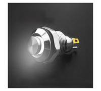 10mm Colored Waterproof Metal Push Button Switch LED Light Self-locking/self Resetting 3V 5V 6V 12V 24V 36V 110V 220V IDGTTLDF(WHITE,FIXED SELF-LOCKING_3-6V)