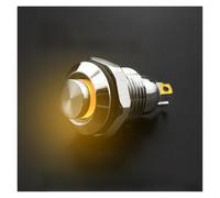 10mm Colored Waterproof Metal Push Button Switch LED Light Self-locking/self Resetting 3V 5V 6V 12V 24V 36V 110V 220V IDGTTLDF(Yellow,MOMENTARY SELF-RESET_3-6V)