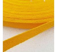 10mm Cotton Tape Herringbone Binding 521D, Amber Yellow, 2 Metres