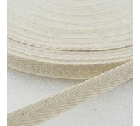 10mm Cotton Tape Herringbone Binding 521D, Natural Cream Off White, 1 Metre