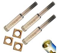 10mm Diamond Drill Bit 3/8 inch 3 Pack for Porcelain Tile Drill Bit Glass Drill Bit Diamond Tip Bit with Core Guide to Hold in Place and Prevent Jumping Porcelain 10mm Drill Bit for Ceramic Tile