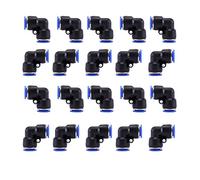 10mm Elbow Pneumatic Fittings, 20 Pcs Air Line Fittings Connector, Plastic Push Quick Connect Couplings, Air Tool Accessories for Pipe Tube