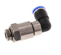 10mm & G3/8'' Elbow Quick Swivel Joint Push-In-Male Threads Nickel-Plated Brass/PBT NBR Rotatable