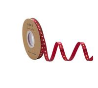 10mm Gift Packaging Ribbon with Foil Heart 30M Polyester Satin Ribbon for Gift Wrapping, Bouquet & Valentine's Day Decor(Dark Red)