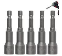 10mm hex bit, 10mm Socket, Impact Drive Socket Sets, Allen Key Drill Bit Set, Magnetic Nut Driver, 1/4" Drill Screwdriver Bits Setter, 1.89" Length, Metric (5 Pcs)