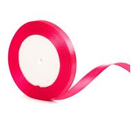 10mm Hot Pink Ribbon for Gift Wrapping 22m, Bright Pink Ribbon Thin Fabric Satin Ribbon for Present Wrapping Ribbon Christmas Cake Hair Bow Bouquet Florist Crafting Wedding Car Decoration Ribbon