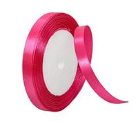 10mm Hot Pink Ribbon for Gift Wrapping,22m Fabric Thick Satin Ribbon Rose Bow for Gift Wrapping,Ribbons for Balloons,Crafting,Hair,Bouquets,Wedding, Car,Presents,Cake,Christmas Party Decorations