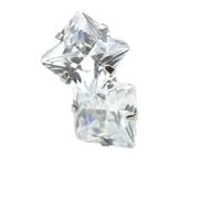 10mm Iced Out Textured Square Shape Prong-Set Stud Earrings for Men, 0.4 Inch, Hypoallergenic 316L Stainless Steel Earrings, 10 mm, Stainless Steel, No Gemstone