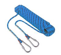 10mm Indoor Outdoor Climbing Rope Static Rock Climbing Rope for Escape Ice Climbing Equipment Fire Safety Rescue Rope with 2 Steel Hooks for Kids & Adults Gym Exercise