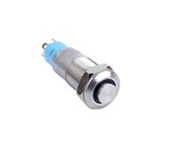 10mm Latching Pin Terminal 1NO High Flush Dot LED Illuminated Push Button Switch Anti-Vandal IP65 Waterproof Metal Shell Switch IDGTTLDF(Others,Dot led illuminated)