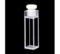 10mm Light Path Quartz Fluorescence Cuvette, 4-Side Clear, 3.5mL, with PTFE Stopper, Acid & Alkali Resistant, Sintered Technology, 1/Pack