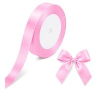 10mm Light Pink Ribbons for Gift Wrapping, 22m Ribbons for Crafting, Valentine's Day Decorative Thick Fabric Ribbon Applicable to Card Making, Gift Wrapping Wedding Party Decoration