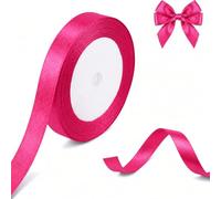 10mm Light Rose Red Ribbons for Gift Wrapping, 22m Ribbons for Crafting, Valentine's Day Decorative Thick Fabric Ribbon Applicable to Card Making, Gift Wrapping Wedding Party Decoration