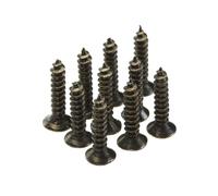 (10mm) M2 6-10mm Bronze Self-Tapping Phillips Screws Tone Flat Head Round Rivet Wood Screws