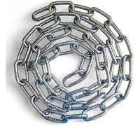 10MM Metal Chain Heavy Duty & Rust Resistant Link Galvanised Thick Polished Stainless Steel for Security Gate Fence Gym Weight Lifting Strong Long Life Welded Links (10MM, 2.5 Metre)