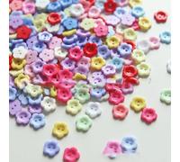 10Mm Mini Buttons Two Eyes Flower Button Plum Blossom Resin Button for DIY Children Baby Shirt Doll Sweater Sewing Accessories-Color mixed-200pcs