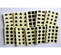 10mm Mixed Shapes. 150 Labels, Black, Self-Adhesive Stickers, Minilabel Shapes