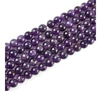 10mm Natural Amethyst Beads Round Semi Precious Gemstone Loose Beads for Jewelry Making (36-38pcs/strand)