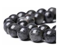 10mm Natural Black Labradorite Beads Round Semi Precious Gemstone Loose Stone Beads for Jewellery Making (38-40pcs/strand)