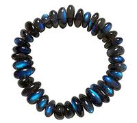10mm Natural Blue Light Black Moonstonen Labradorite Gemstone Crystal Bead Bracelet