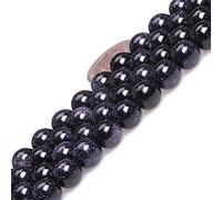 10mm Natural Blue Sandstone Beads Round Semi Precious Gemstone Loose Beads for Jewelry Making (38-40pcs/strand)