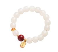 10mm Natural Cinnabar Bracelet High End Creativity White Jade