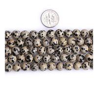 10mm Natural Dalmatian Jasper Beads Round Semi Precious Gemstone Loose Stone Beads for Jewellery Making (38pcs/Strand)