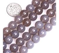 10mm Natural Gray Agate Beads Round Gemstone Loose Beads for Jewellery Making (38-40pcs/strand)