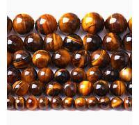 10MM Natural Iron Yellow Tiger Eye Stone Energy Healing Round Loosefor Jewelry Making Bracelet 72pcs 2 Strands 32"
