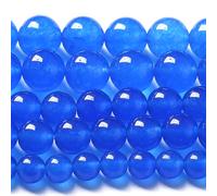 10MM Natural Purplish Blue Chalcedony Stone Beads Crystal Energy Round Loose Beads for Jewelry Making Bracelet 72pcs 2 Strands 32"