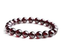 10mm Natural Wine Red Garnet Gemstone Crystal Round Bead Bracelet