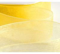 10mm Organza Ribbon - Yellow - 50 Yards / 45 Meters Rolls for Gifts Wrap, Party, Sew, Decorations, Events, Dress, Crafts, Bows and Much More