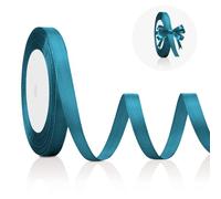 10mm Peacock Blue Ribbon for Gift Crafting Teal Ribbon for Gift Wrapping 22 Meters Turquoise Ribbons Turquoise Ribon Teal Satin Blue Perfect for Christmas Hair Floral Wreath Sewing DIY Grad