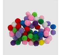 10mm Pom Poms Fluffy Craft - Choose Your Quantity & Colour (100, Mixed Colours)