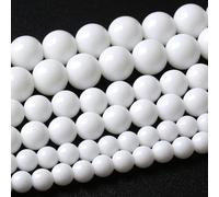 10MM Porcelain Texture White Glass Round Loose Beads Natural Gem Beads Crystal Energy Stone Beads for Jewelry Making DIY Bracelet Necklace