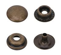 10mm Press Studs Snap Fasteners - 4-Part Metal Snap Buttons for Clothing, Canvas, Fabric, Leather, Wood, DIY Leathercrafts, Bag & Jacket Repair - Bronze, 50pcs