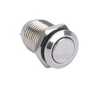 10mm Push Button Flat/High Round Momentary ON OFF 1NO1NC Metal Nickel Brass 3 Pin Latching Push Button Switch RRBXXUYN(Flat head,Momentary(Reset))