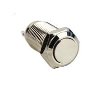 10mm Push Button Flat/High Round Momentary ON OFF 1NO1NC Metal Nickel Brass 3 Pin Latching Push Button Switch RRBXXUYN(High head,Momentary(Reset))