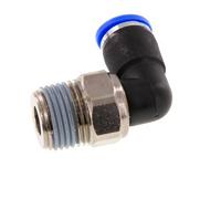 10mm & R1/2'' Elbow Swivel Joint Push-In-Male Threads Nickel-Plated Brass/PBT NBR Rotatable
