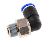 10mm & R3/8'' Elbow Swivel Joint Push-In-Male Threads Nickel-Plated Brass/PBT NBR Rotatable