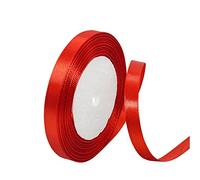10mm Red Satin Ribbon - 22M Double Sided Satin Polyester for Gift Wrapping, Crafting, Balloons, DIY Projects, Hair Bows, Christmas, Valentine's Day, Bouquets, Wedding & Cake Decoration