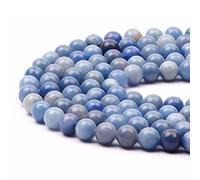 10mm Round Blue Aventurine Gemstone Beads, 31-36pcs Loose Smooth Healing Power Stone Beads for Bracelet Necklace Jewellery Making and DIY Crafts, 1 Strand 15.5"