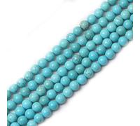 10mm Round Natural Blue Turquoise Gemstone Beads, 31-36pcs Loose Smooth Healing Power Stone Beads for Bracelet Necklace Jewellery Making and DIY Crafts, 1 Strand 15.5"