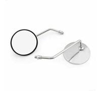 10mm Round Rear View Mirrors Pair For Suzuki GT250 | Solid metal cover, shatter-resistant glass, vintage round look, 10mm mount, resistant