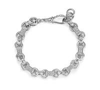 10mm Silver Gypsy Belcher Bracelet, 8-Inch, 55g, Silver Plated - Bling King London