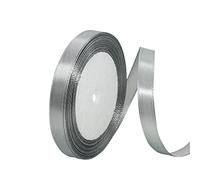 10mm Silver Satin Ribbon - 22M Double Sided Satin Polyester for Gift Wrapping, Crafting, Balloons, DIY Projects, Hair Bows, Christmas, Valentine's Day, Bouquets, Wedding & Cake Decoration