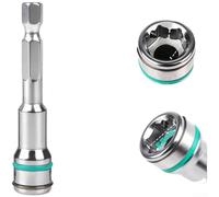 10mm Socket Bit Adapter Set For Ratchet Wrench And Drill Driver With Dual Locking Ball Detent Mechanism Green Alloy Steel Construction 6.35mm Hex Shank For Nut Driving Tasks In Garage Workshop(1pcs)