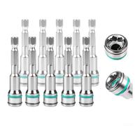 10mm Socket Bit Adapter Set For Ratchet Wrench And Drill Driver With Dual Locking Ball Detent Mechanism Green Alloy Steel Construction 6.35mm Hex Shank For Nut Driving Tasks In Garage Workshop(10pcs)
