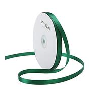 10mm Solid Satin Ribbon Green Double Face Satin Ribbon for Crafts, Gift Wrapping，Party Favor， Baby Shower，Invitation Embellishments，DIY Hair Accessories (45 Meters)