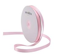 10mm Solid Satin Ribbon Pink Double Face Satin Ribbon for Crafts, Gift Wrapping，Party Favor， Baby Shower，Invitation Embellishments，DIY Hair Accessories (45 Meters)